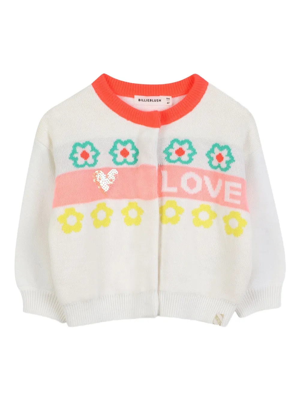 Billieblush floral-graphic cardigan | White | Image 1
