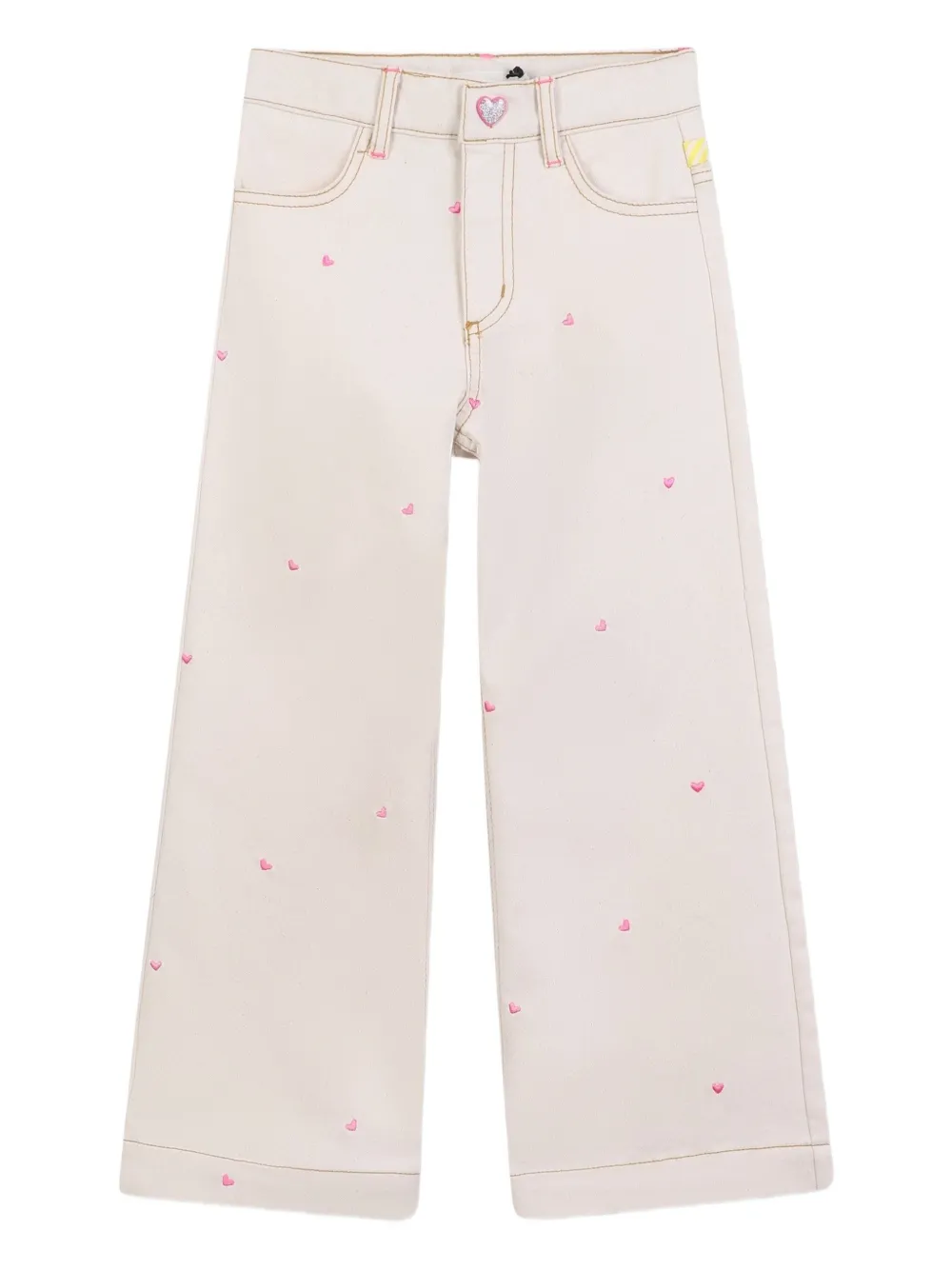 Billieblush Jeans met geborduurd hart Beige