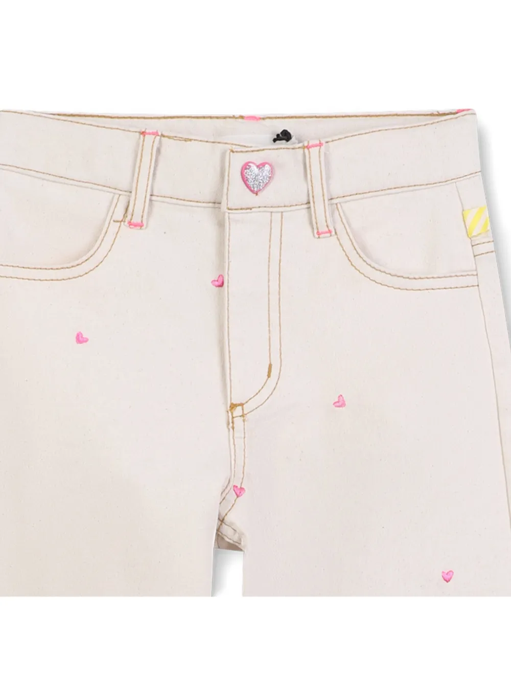 Billieblush Jeans met geborduurd hart Beige
