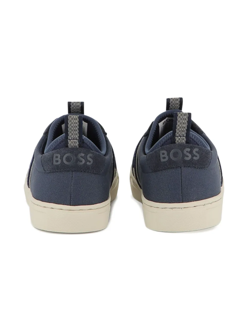 BOSS Kidswear elasticated logo-strap sneakers Blue
