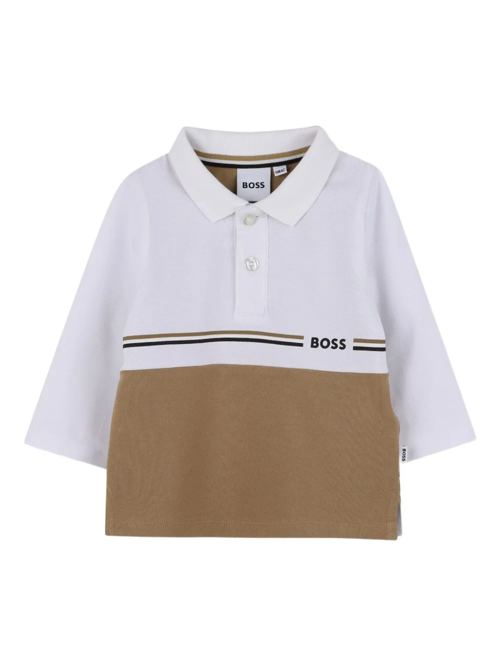 BOSS Kidswear long-sleeve panelled polo shirt | White | Image 1