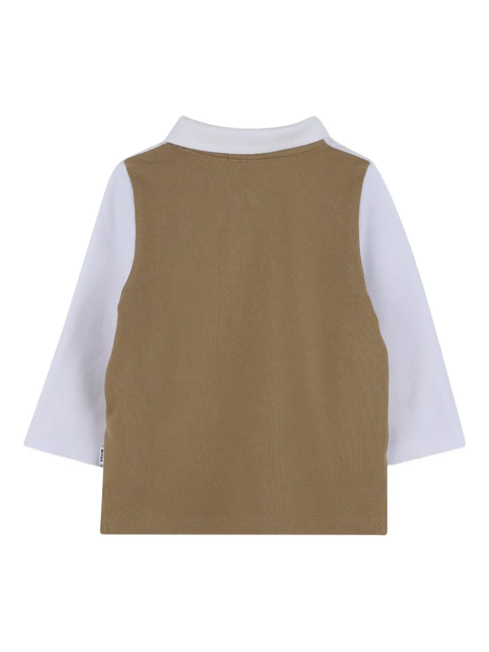 BOSS Kidswear Poloshirt met lange mouwen en vlakken - Wit