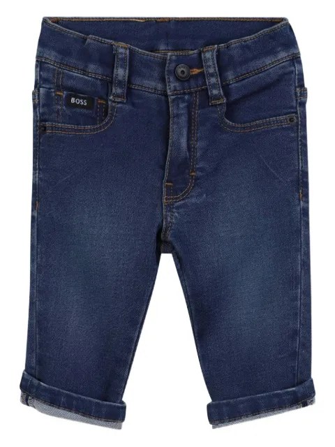 BOSS Kidswear rolled-hem denim trousers