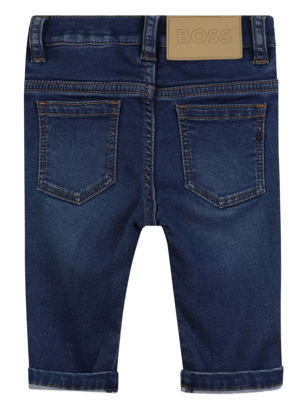 BOSS Kidswear Spijkerbroek met opgerolde afwerking Blauw
