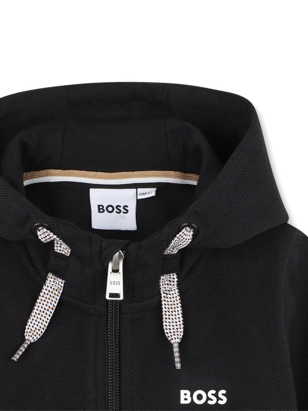 BOSS Kidswear Hoodie met rits Zwart