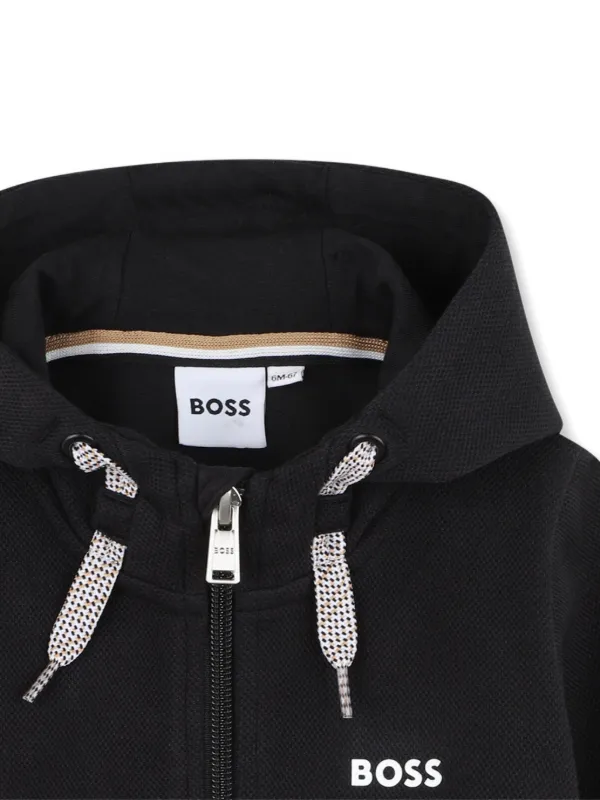 BOSS Kidswear ジップアップ パーカー | ブラック | FARFETCH JP
