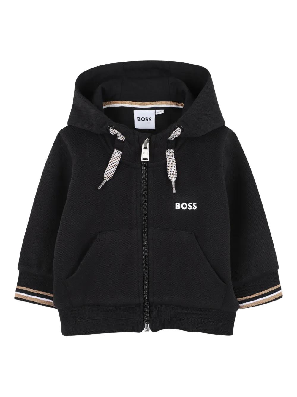 BOSS Kidswear zip-up hoodie | Black | Image 1