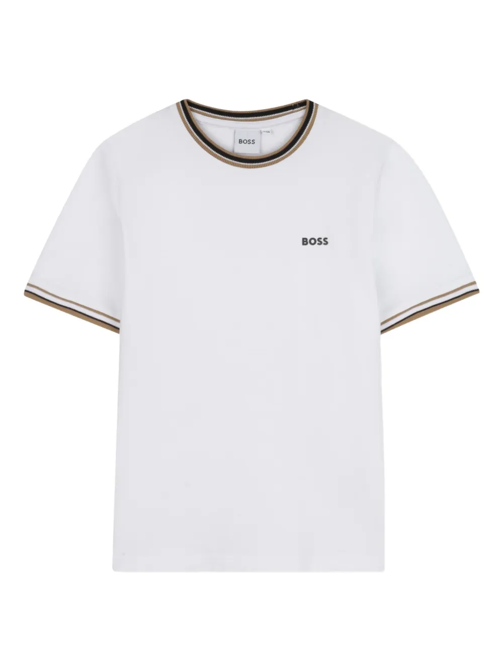 BOSS Kidswear T-shirt met contrasterende afwerking Wit