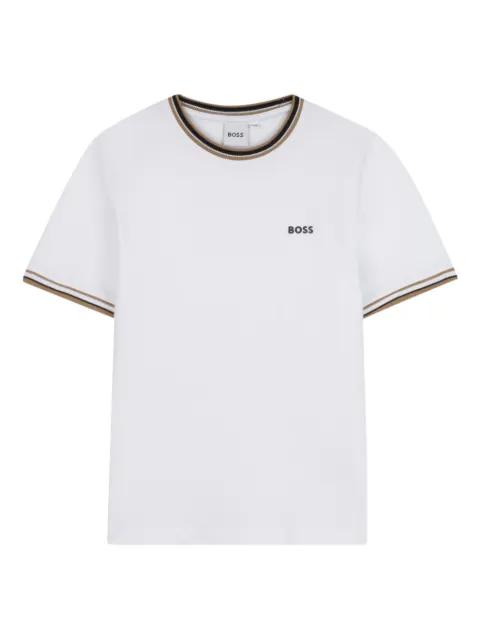 BOSS Kidswear تيشيرت بأكمام قصيرة وأطراف متباينة