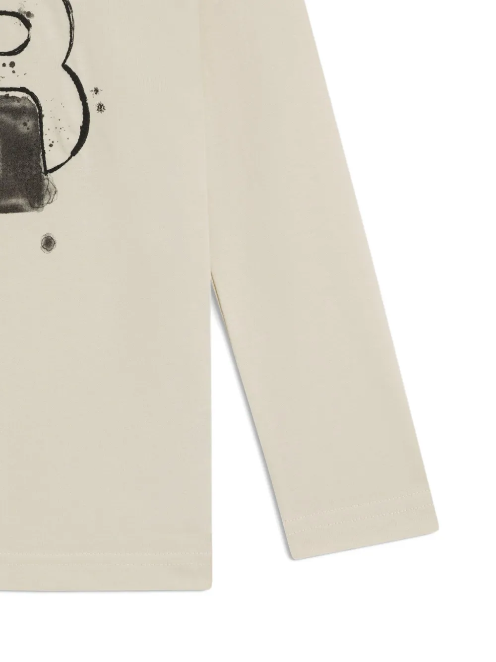 BOSS Kidswear T-shirt met lange mouwen en grafische print Beige