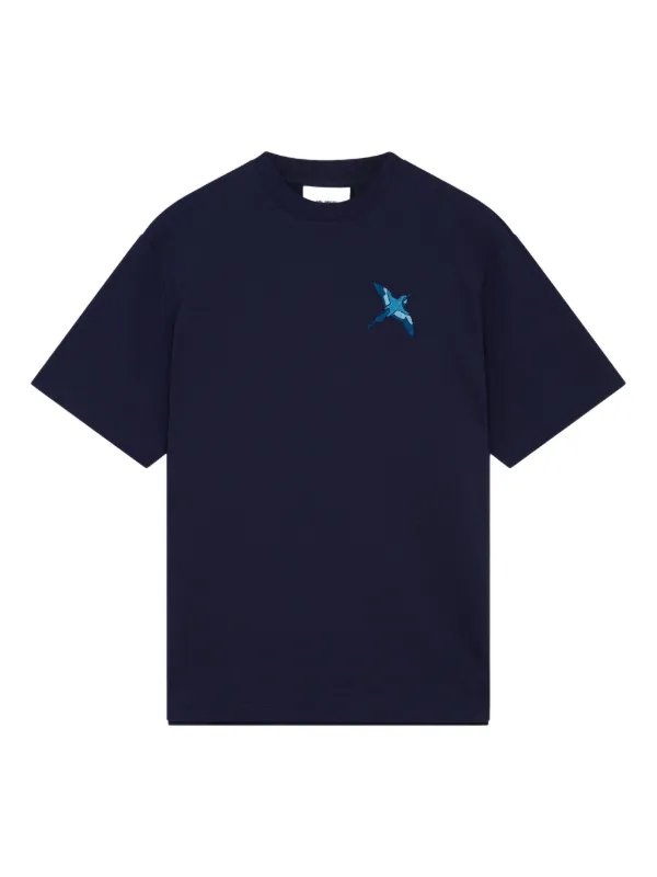 Axel Arigato bird-embroidered T-shirt Blue FARFETCH TR