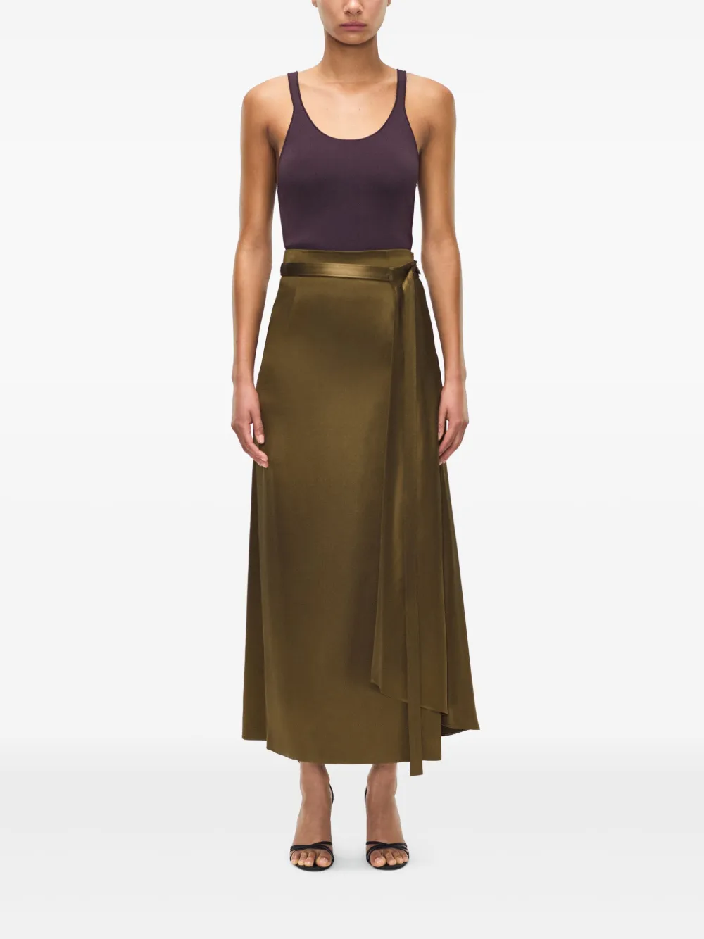 Adam Lippes Bruna silk skirt - Groen