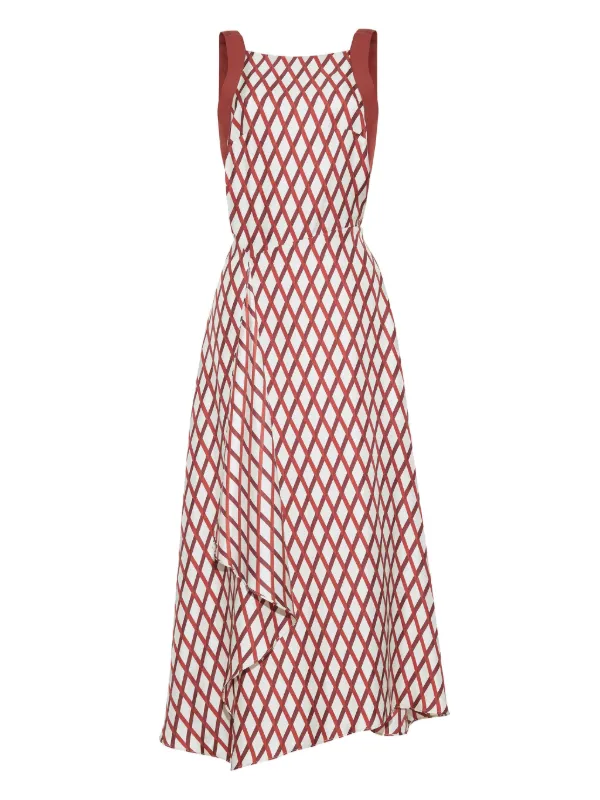 Adam Lippes Sunita Midi Dress in Red