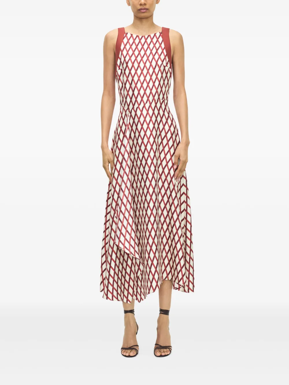 Adam Lippes Sunita midi-jurk Rood