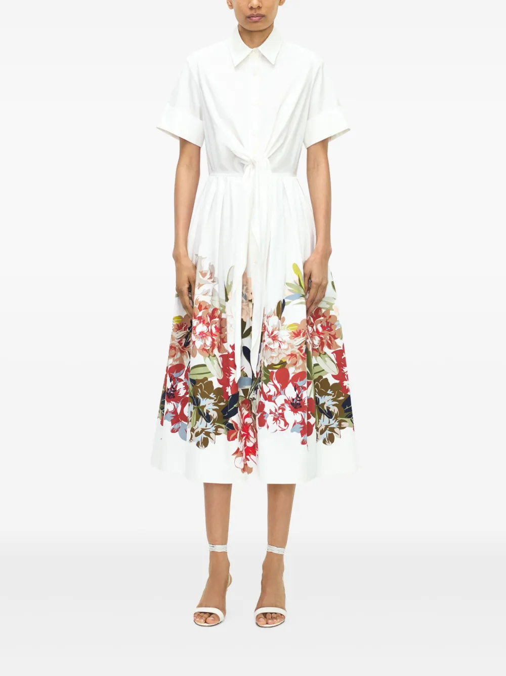 Adam Lippes Attacher midi-jurk Wit