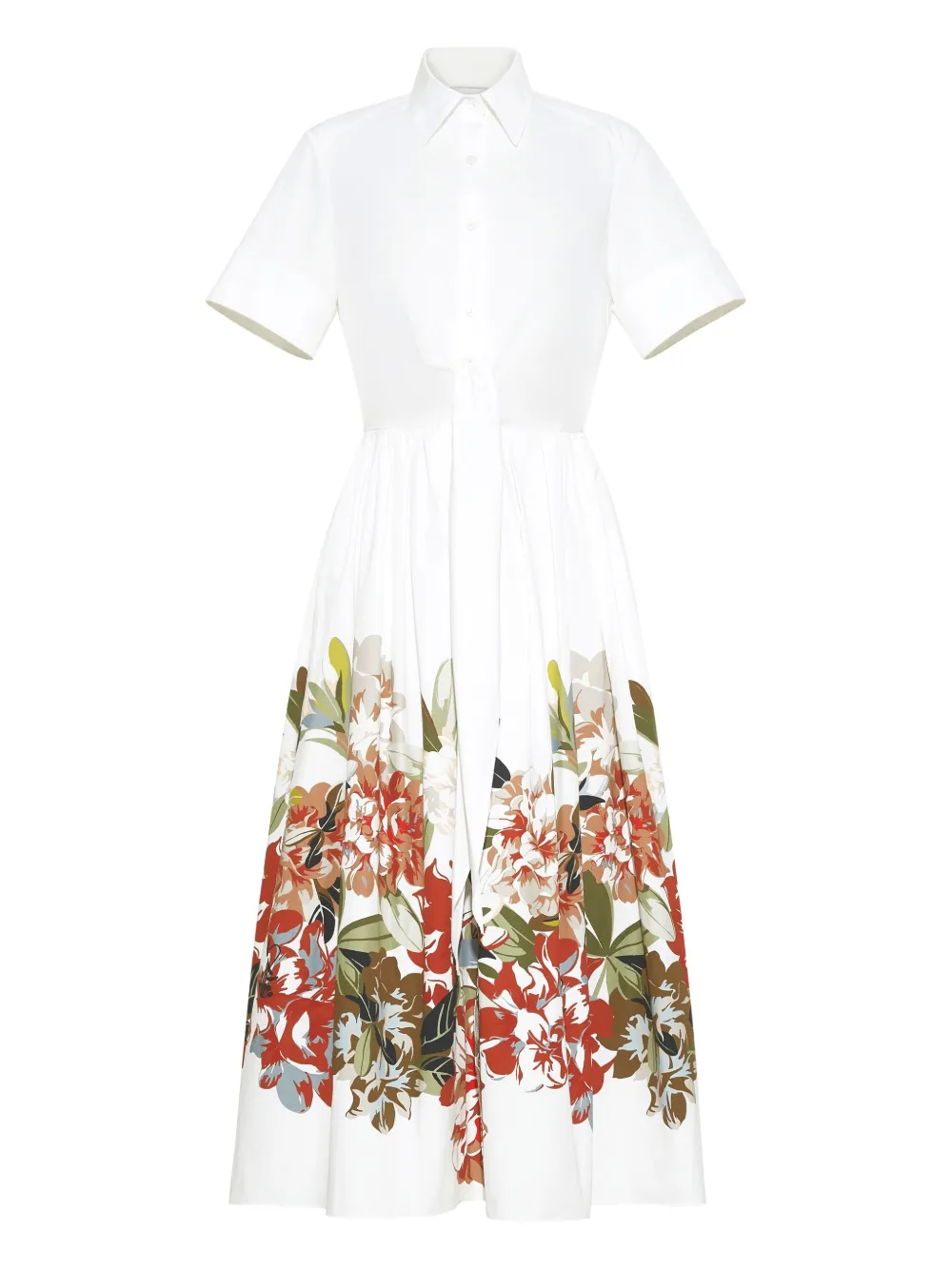 Adam Lippes Attacher midi-jurk Wit