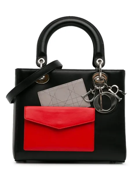 Christian Dior Pre-Owned bolsa satchel Pockets Lady Dior mediana de piel de becerro 2014