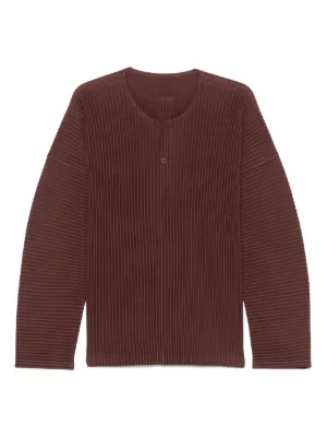 Homme Plissé Issey Miyake Pleated long-sleeve T-shirt | Brown