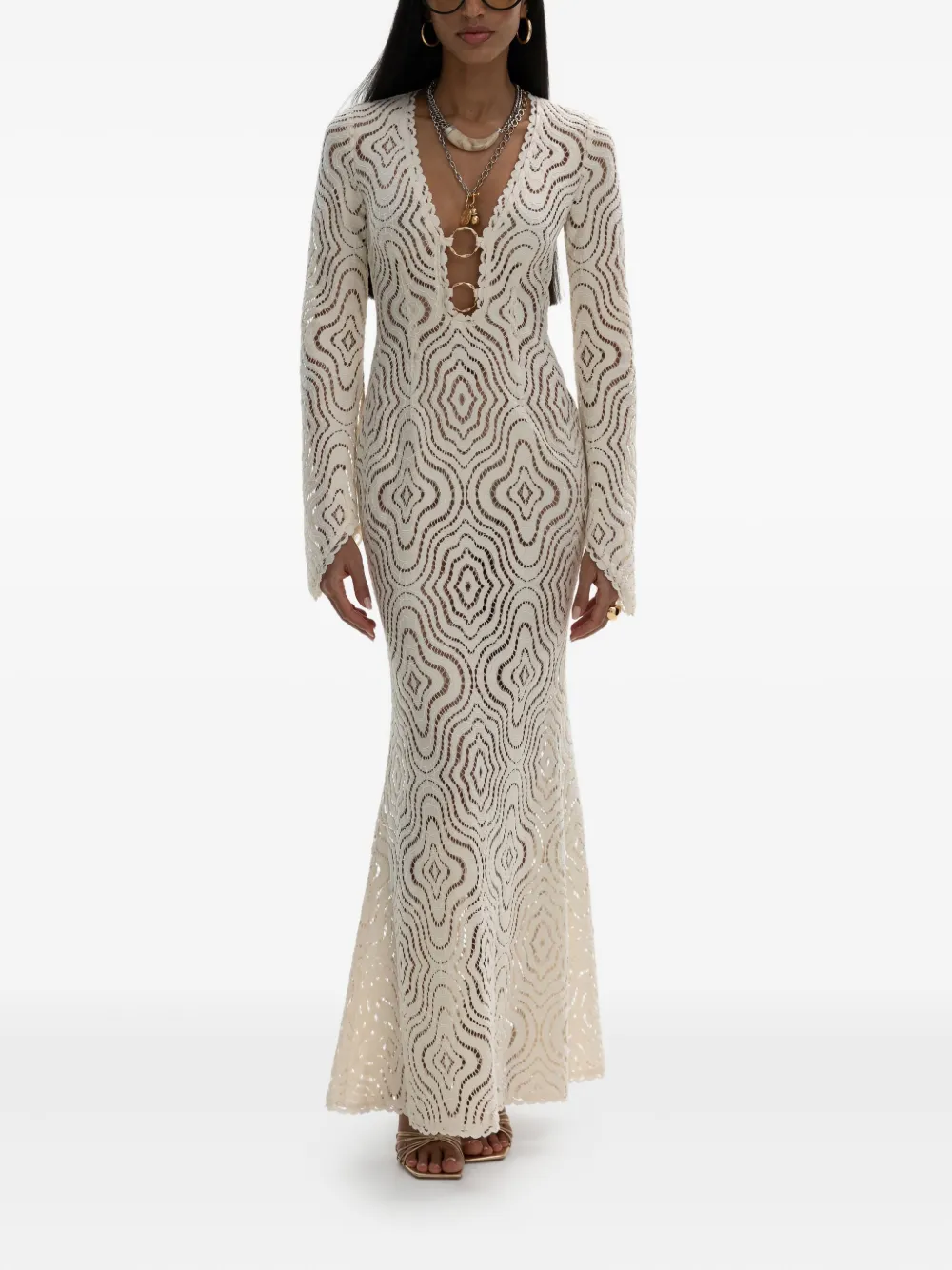 Moos Studio Celestial Bloom Dress In White