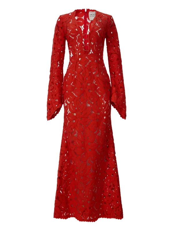 MOOS STUDIO Flame Bloom Dress | Red | FARFETCH SG