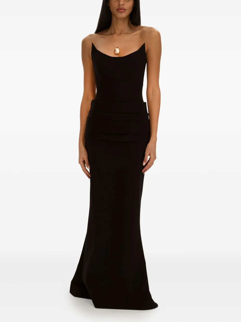 MOOS STUDIO Velvet Edge dress - Zwart