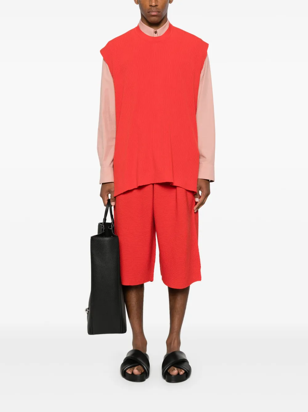 Homme Plissé Issey Miyake Katoenen shorts - Rood