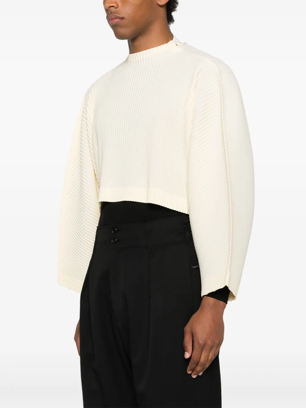 Homme Plissé Issey Miyake Overhemd met plissé-effect Geel