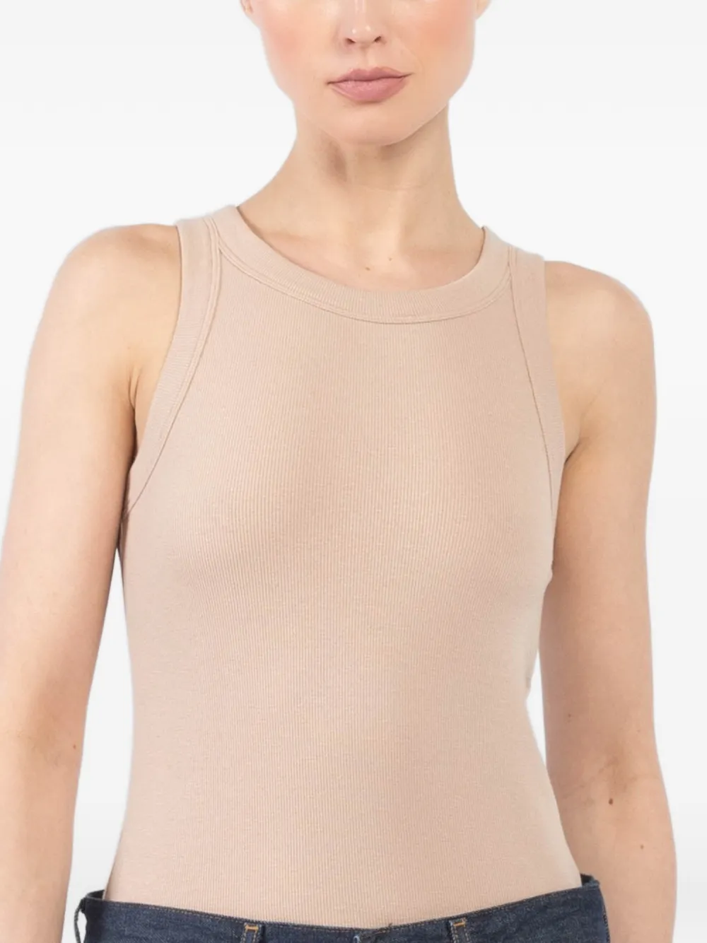 Ribbed Round-Neck Tank Top