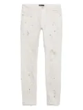 Purple Brand P001 paint-splatter distressed sli-fit jeans - White