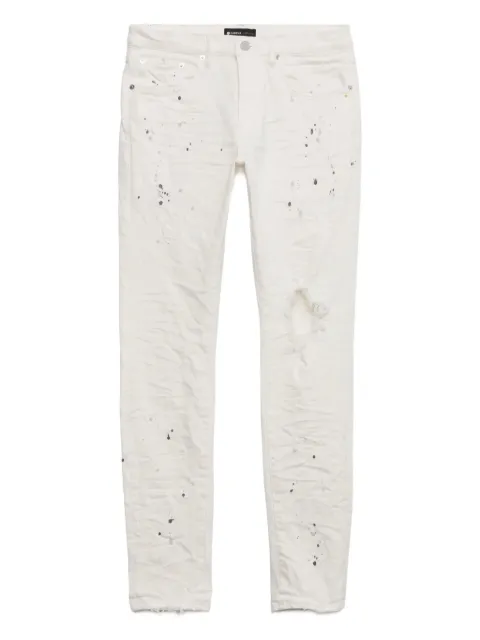 Purple Brand P001 paint-splatter distressed sli-fit jeans