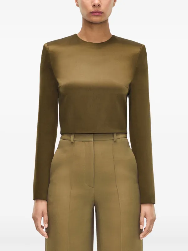 Adam Lippes Keira Blouse in Green