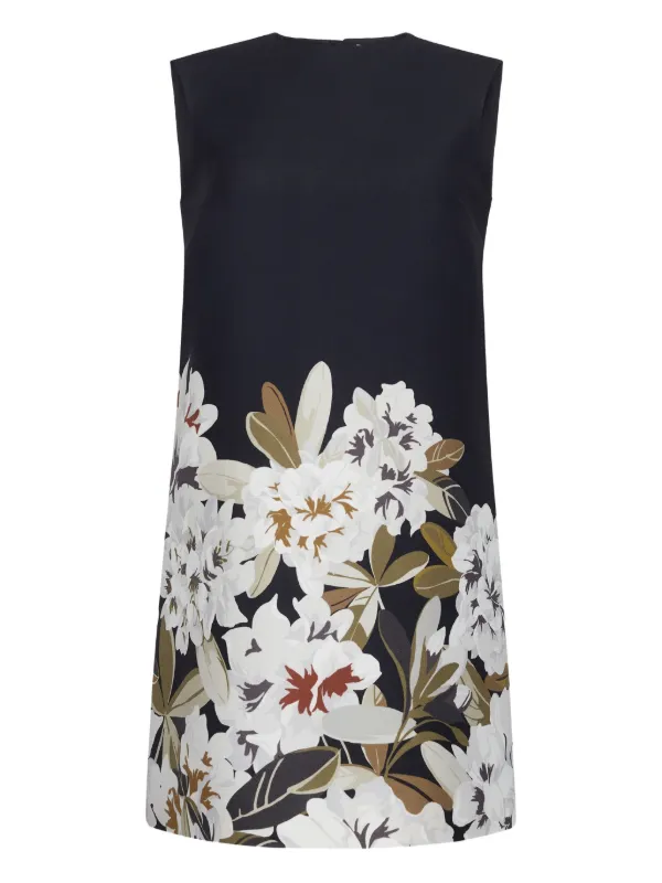 Adam Lippes Ani Printed Mini Dress in Black