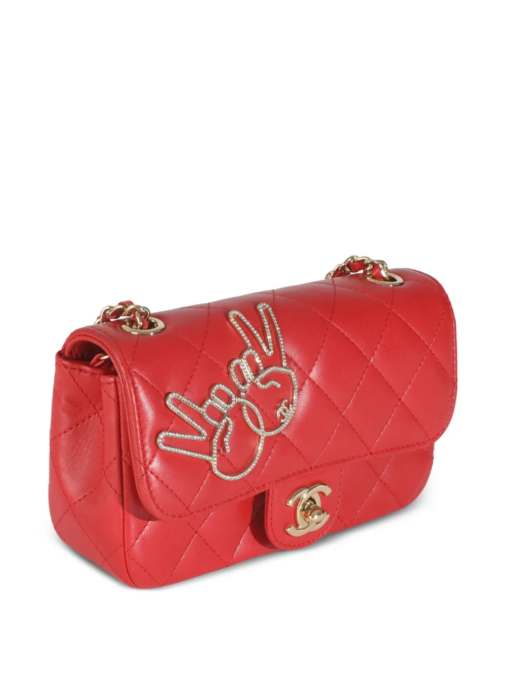 Pre-owned Chanel Mini V For Victory Flap Shoulder Bag