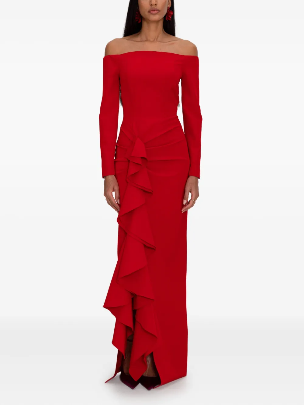MOOS STUDIO off-shoulder dress - Rood