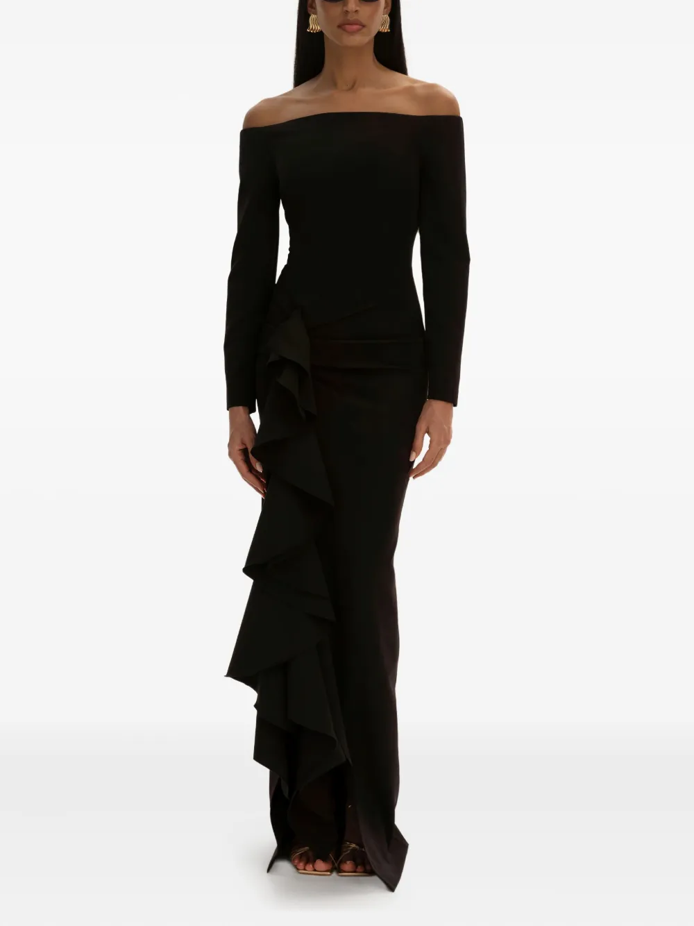 MOOS STUDIO off-shoulder dress - Zwart
