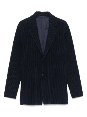 Homme Plissé Issey Miyake プリーツ シングルジャケット | ブルー