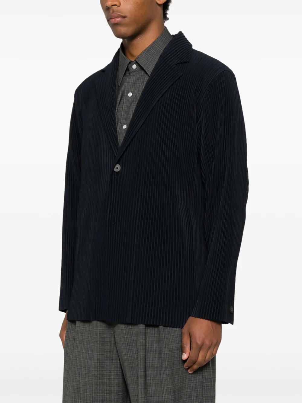 Shop Issey Miyake Plissé-effect Blazer