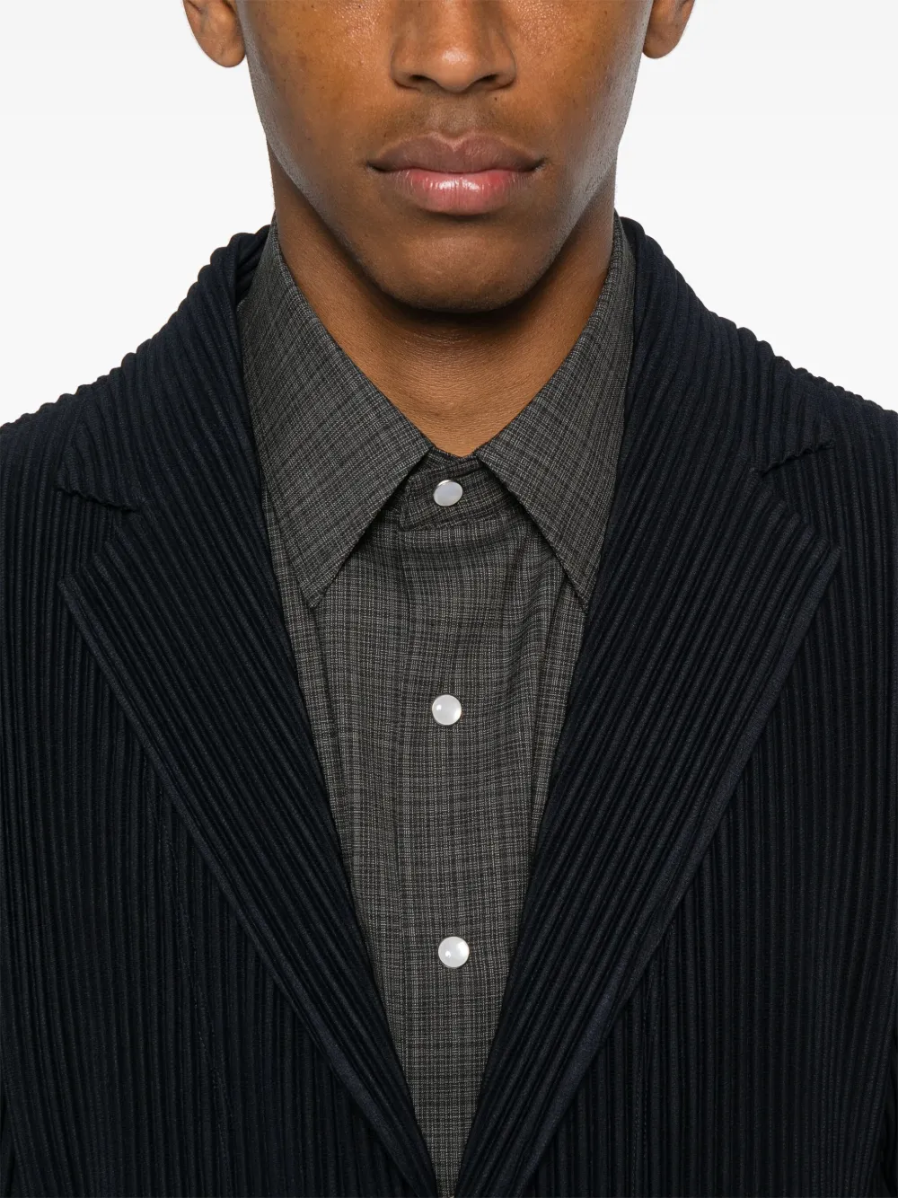 Shop Issey Miyake Plissé-effect Blazer