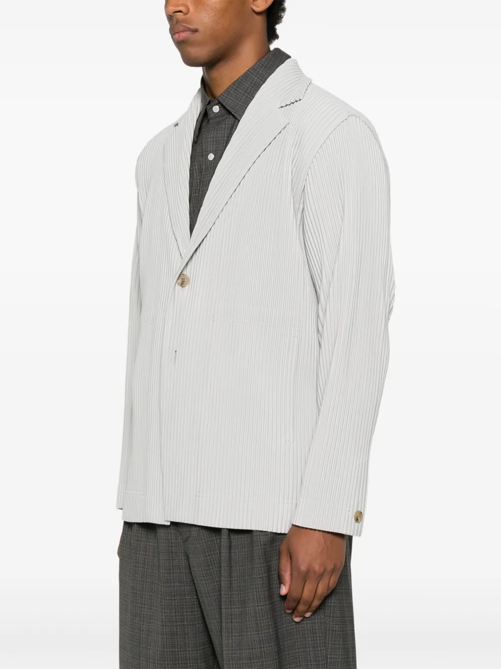 Shop Issey Miyake Plissé-effect Blazer