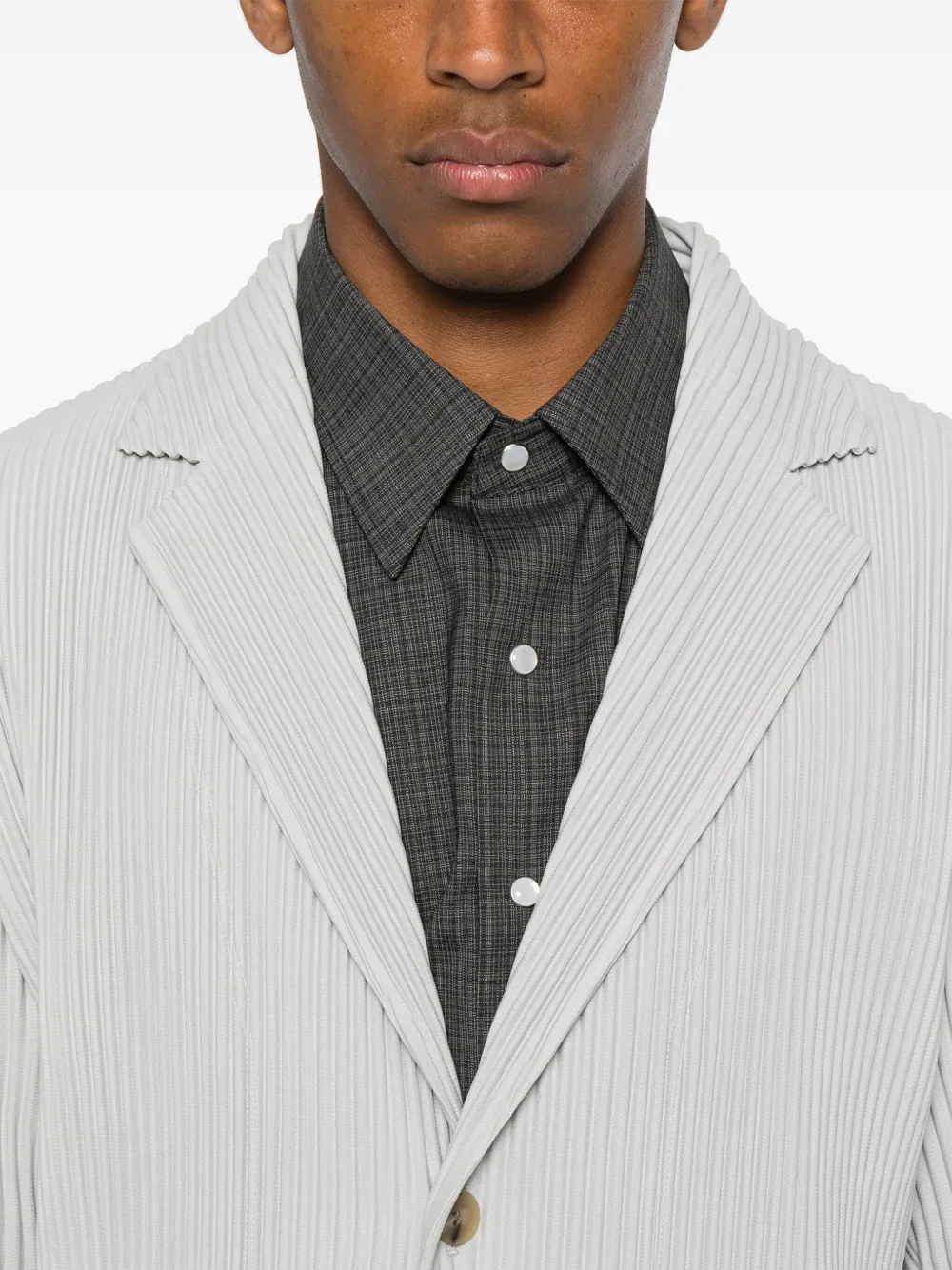 Shop Issey Miyake Plissé-effect Blazer