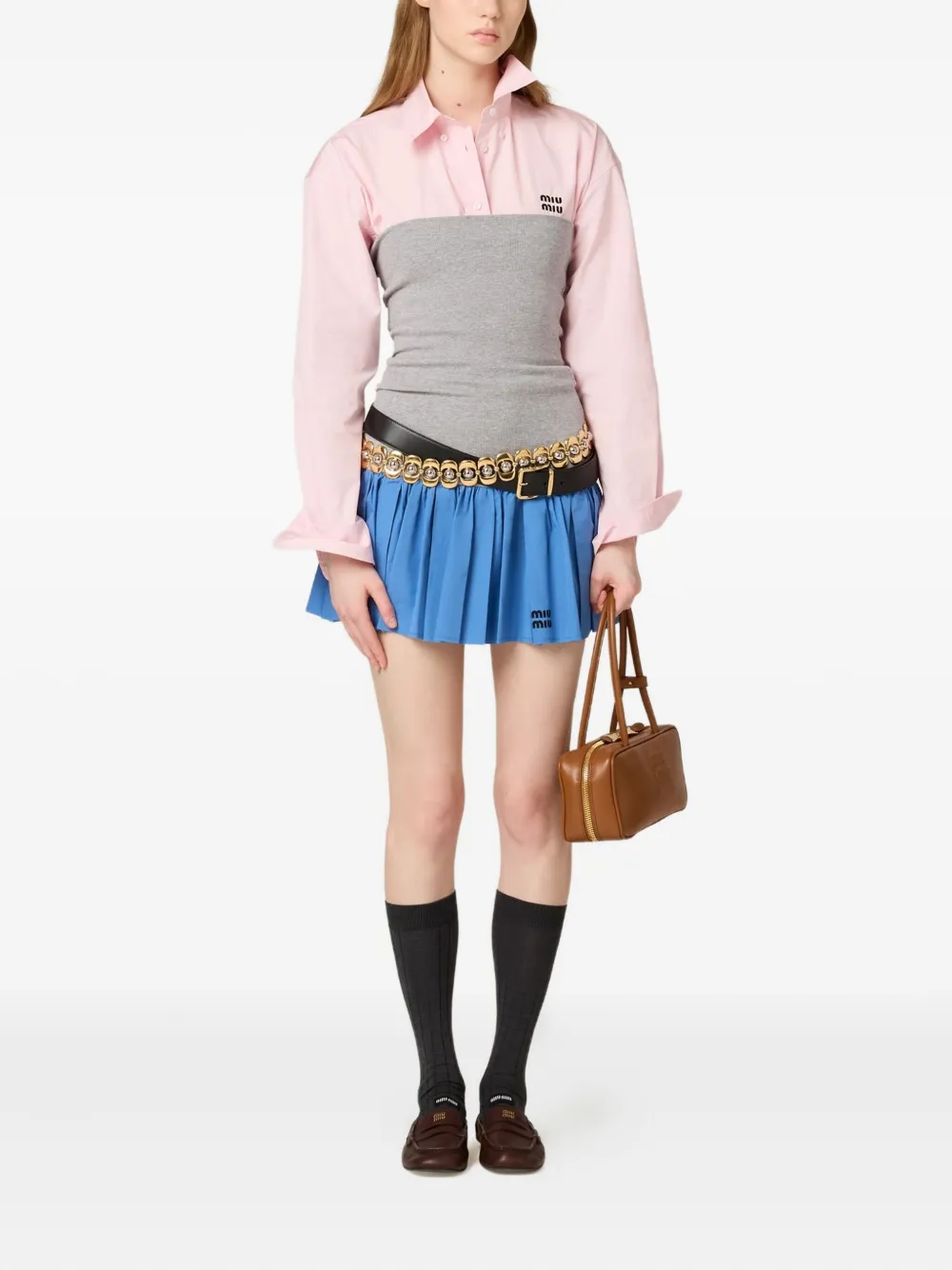Miu Miu panelled mini skirt | Blue | Image 1