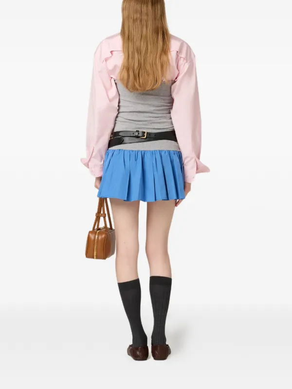 Miu Miu Panelled Mini Skirt | Blue | FARFETCH