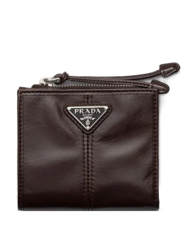 Prada レザー 財布 S | ブラウン | FARFETCH JP