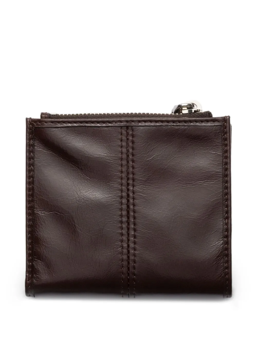 Prada KLeine leren portemonnee Bruin