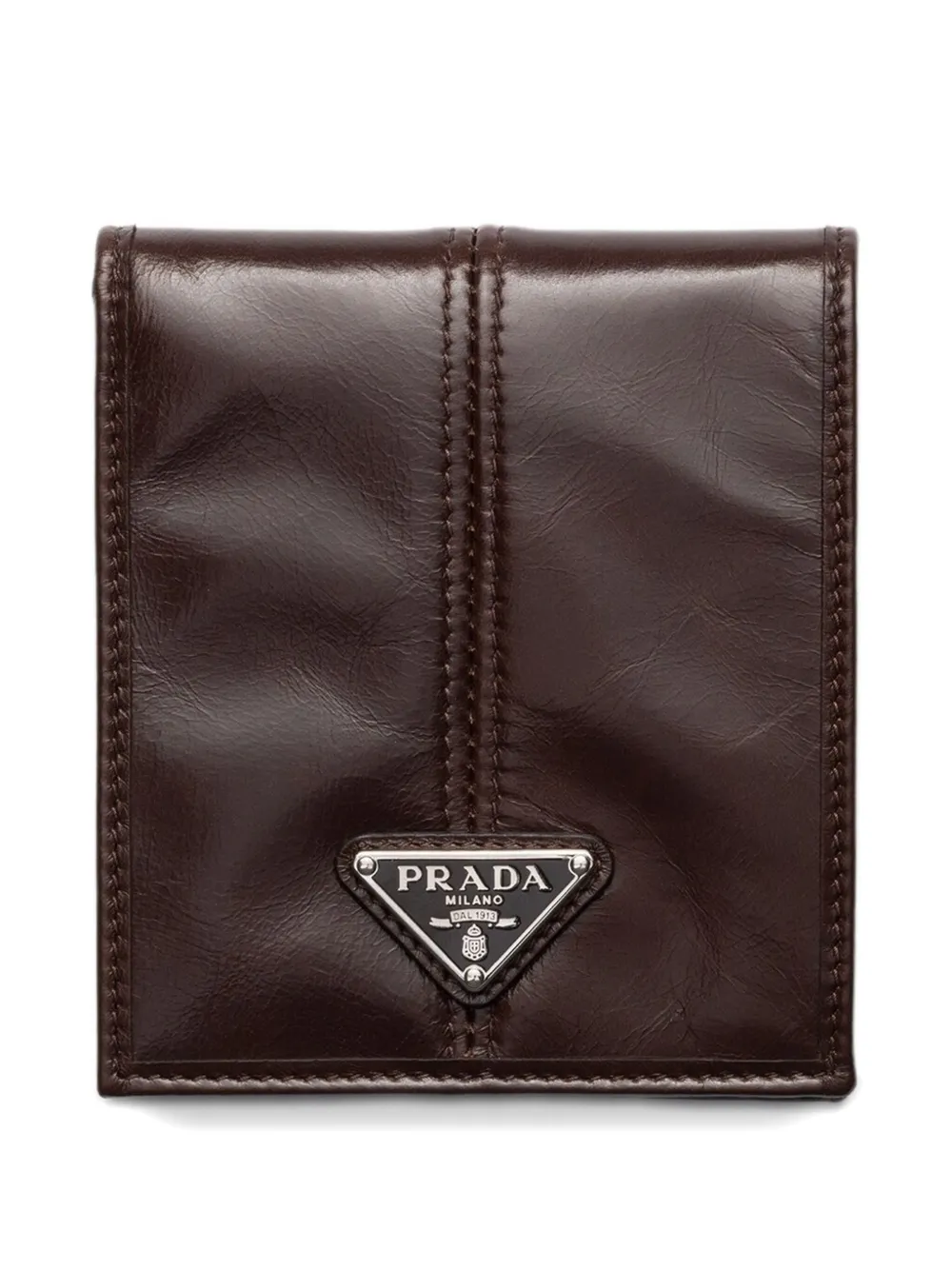 Prada Leren portemonnee Bruin