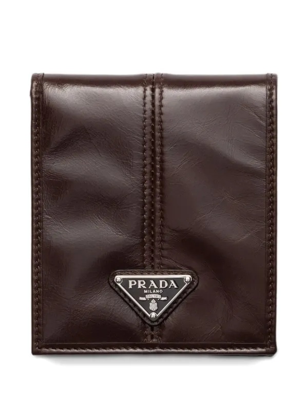 PRADA✨】二つ折り財布 ブラウン Prada 二つ折り財布 | ブラウン