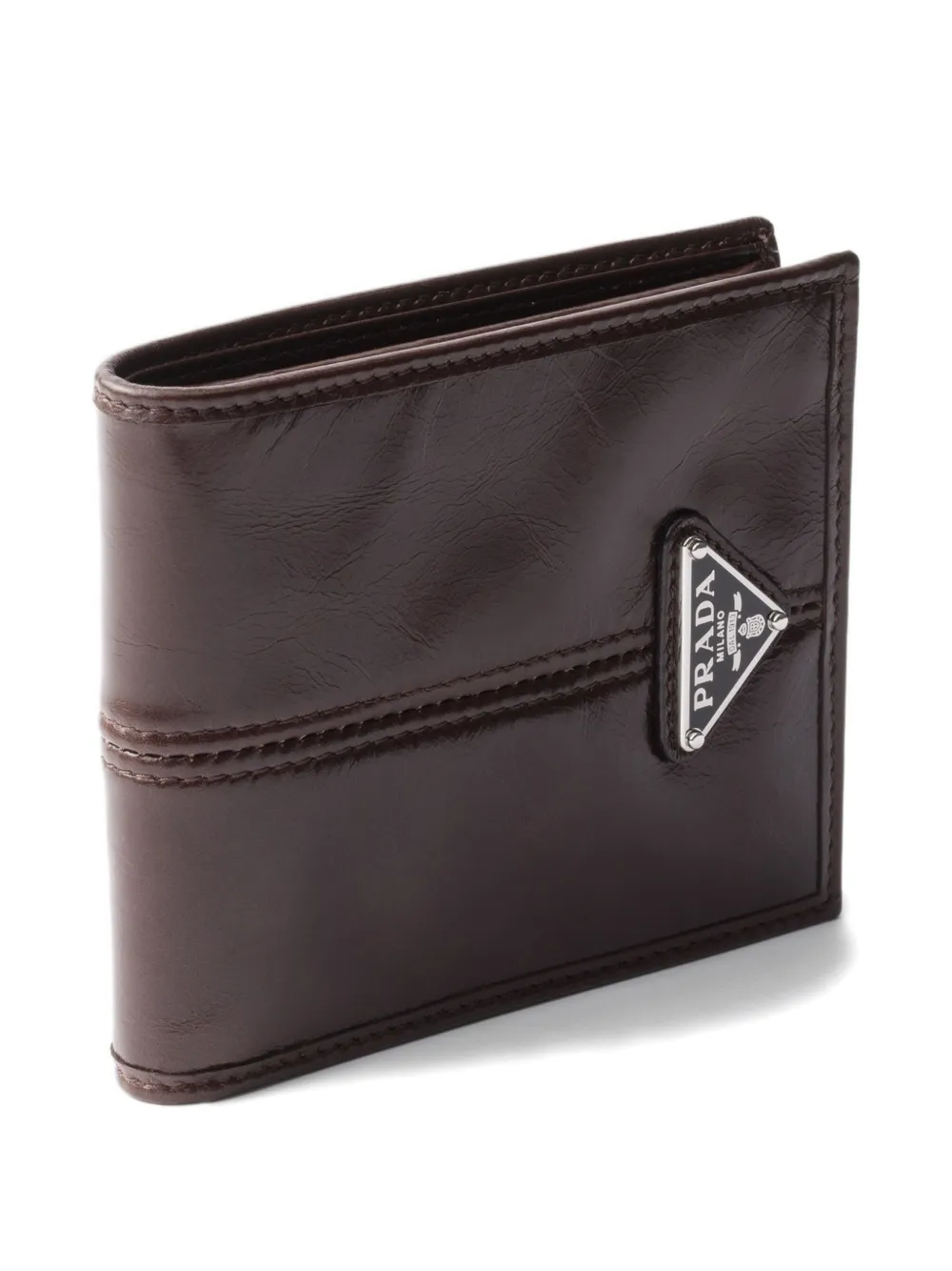 Prada Leren portemonnee Bruin