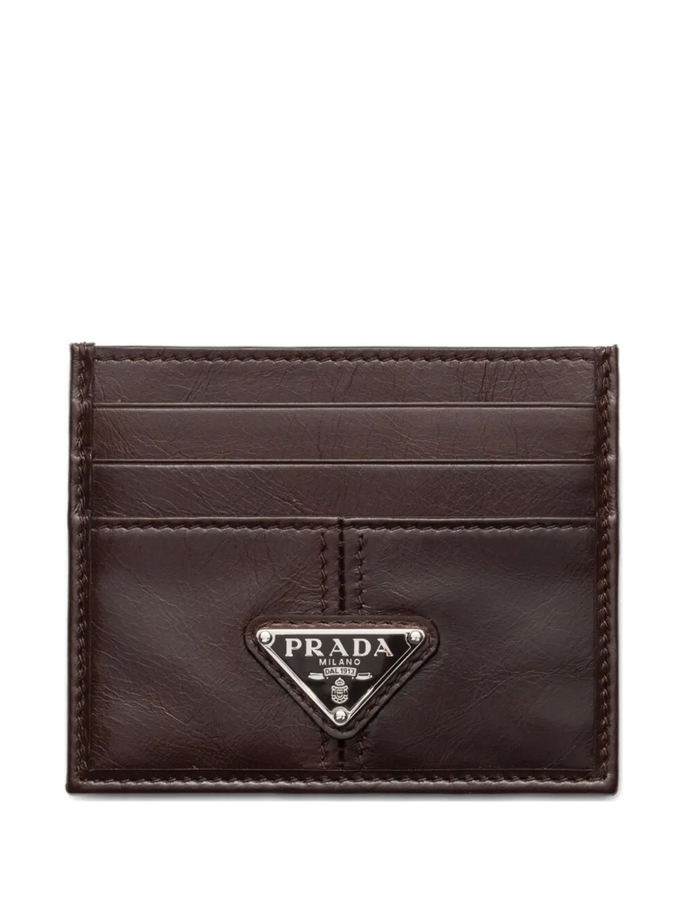 Prada Pasjeshouder met logoplakkaat Bruin