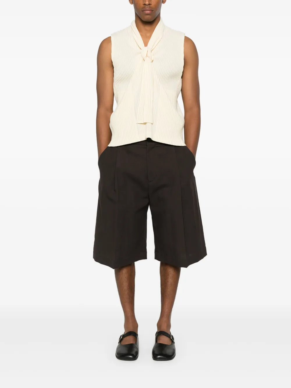 Homme Plissé Issey Miyake Hemd met geplooid effect - Geel