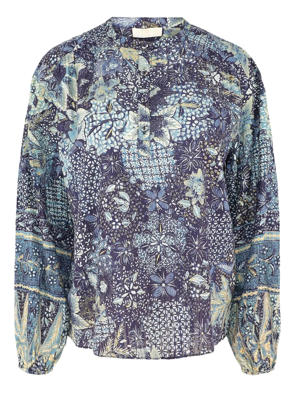 floral-print balloon-sleeve blouse